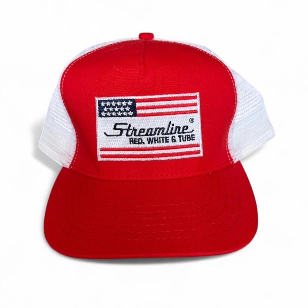 NWOT Streamline Red and White Trucker Hat